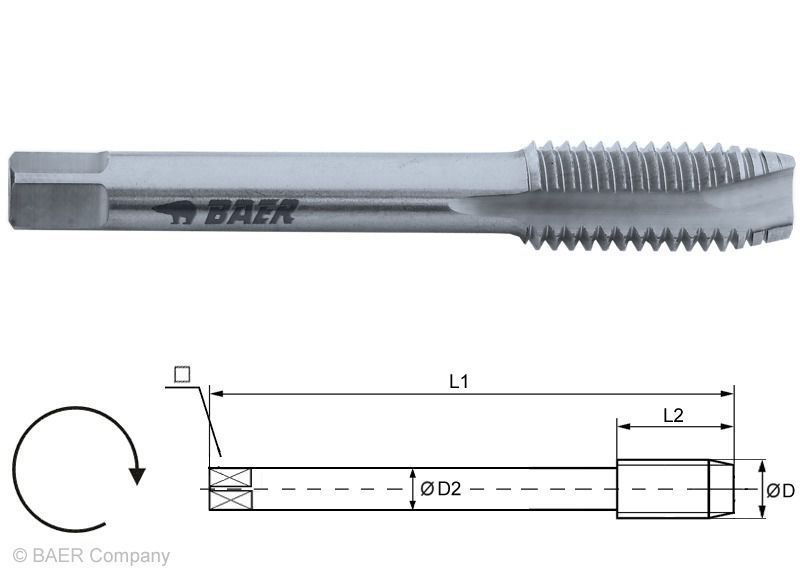 BAER HSSG Tarauds à incision forme B - M 20 x 2,5