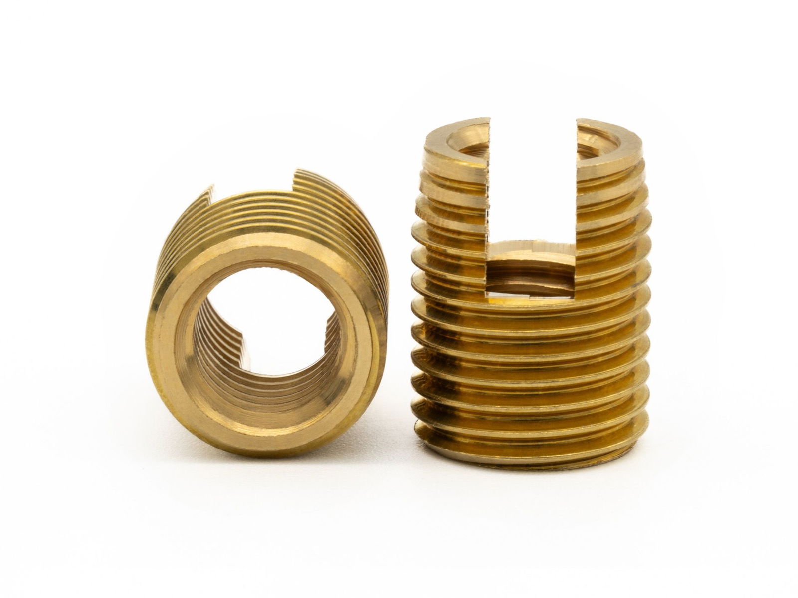 BaerFix Thread Inserts with cutting slots M 5 x 0.8 - 10 mm - brass - 100 pcs.