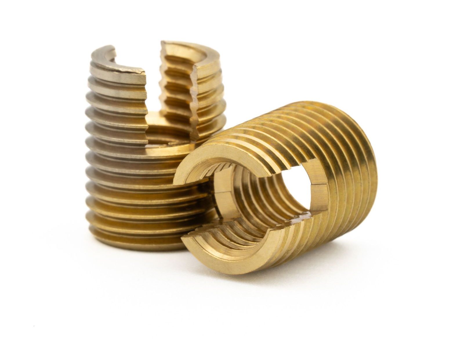 BaerFix Thread Inserts with cutting slots M 3 x 0.5 - 6 mm - brass - 100 pcs.