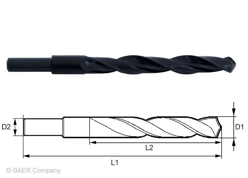 HSS Drill Bit (reduced shank 13mm) 21.50 mm