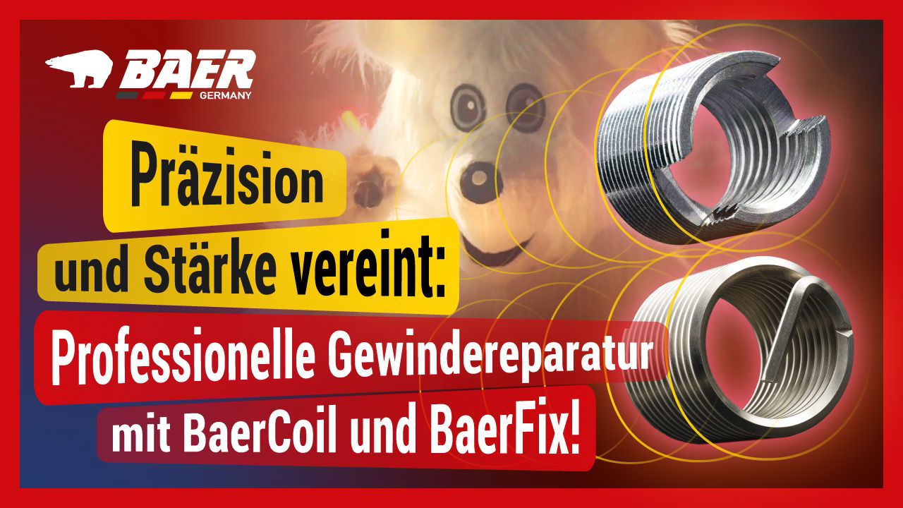  BaerCoil Inserts filetés M 8 x 1,25 - 2,0 D (16 mm) - passage libre - 100 pièces