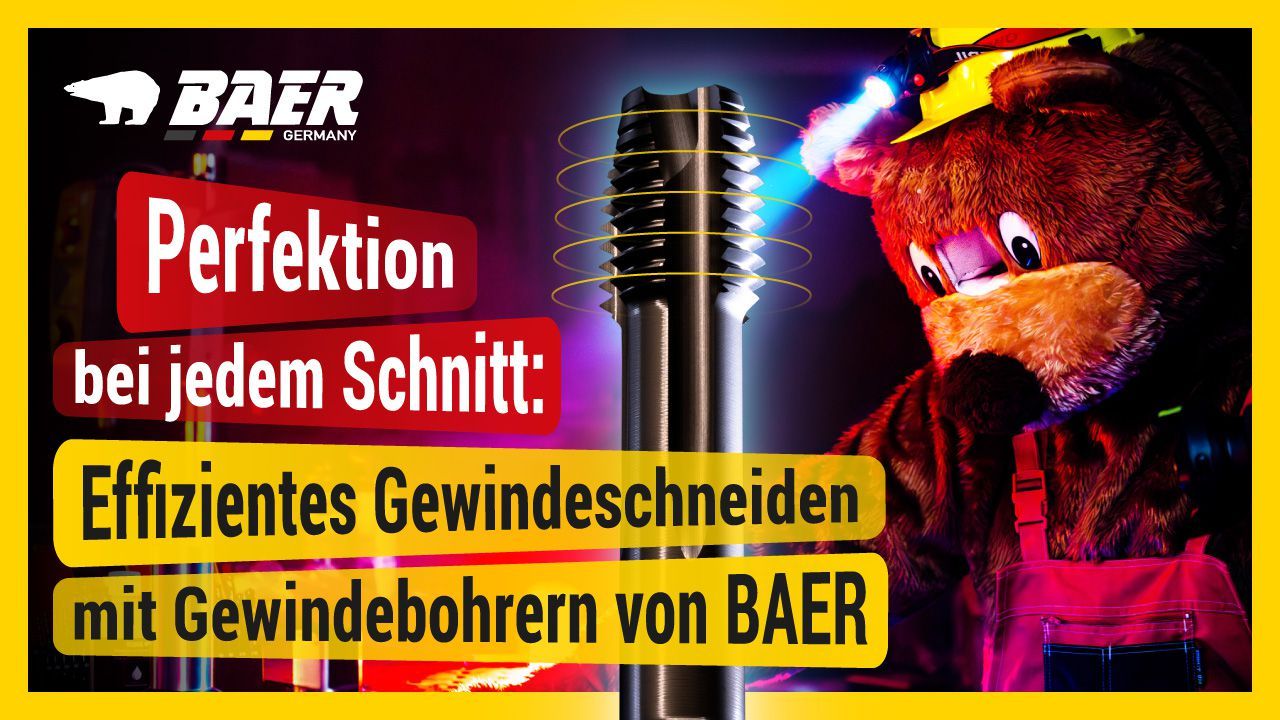 BAER HSSE-TiAlN Gewindebohrer - 40° RSP - UNF No. 8 x 36 - DIN 371 Edelstahl