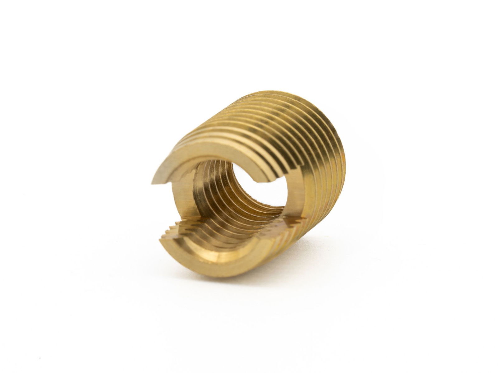 BaerFix Thread Inserts with cutting slots M 5 x 0.8 - 10 mm - brass - 100 pcs.