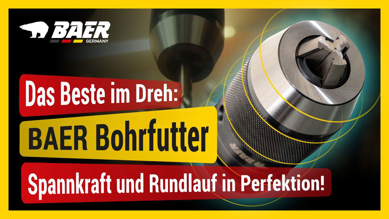 BAER Drill Chuck 0.2 - 13 mm | incl. taper shank arbor: MT 1 | keyless drill chuck