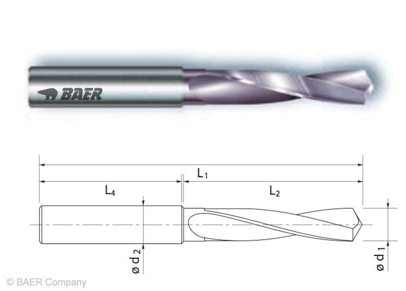 BAER VHM Spiralbohrer 10,40 mm für M 12