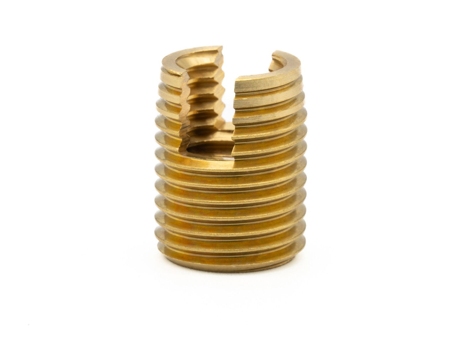 BaerFix Thread Inserts with cutting slots M 6 x 1.0 - 14 mm - brass - 100 pcs.