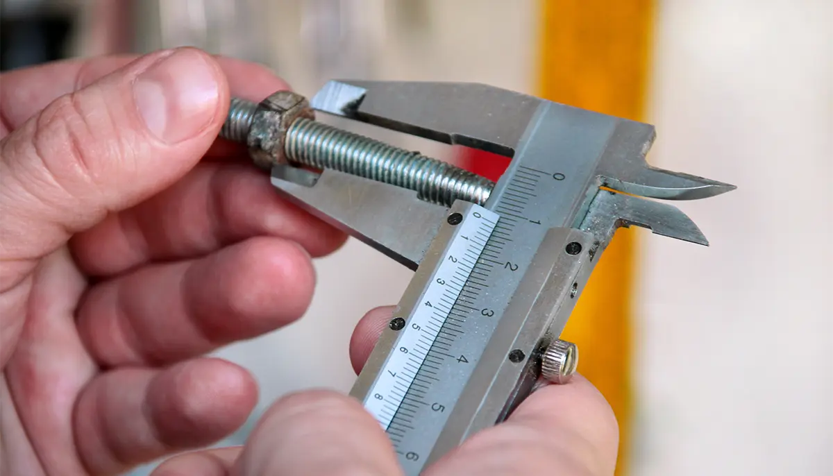Measuring a bolt Measuring a bolt