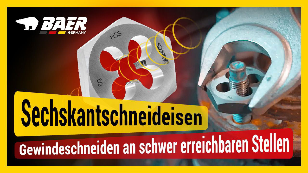 BAER Set HSS LINKS: Schneideisen Rund | Haltewerkzeuge | Führungen: M 3 - 12