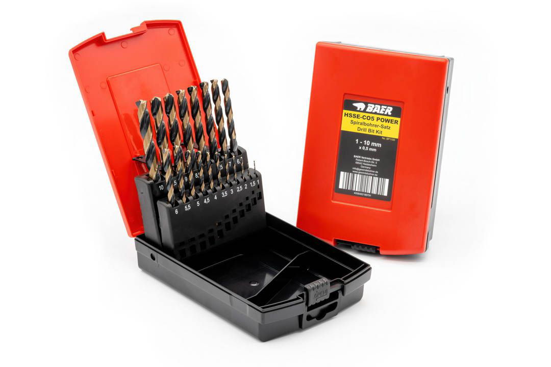 HSSE Power Drill Bit Set (0.5mm rising) 1 - 10 mm with three-face shank