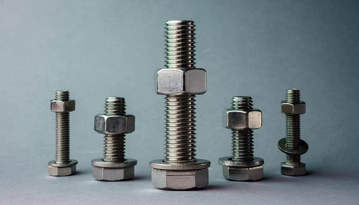 Five upright bolts with nuts