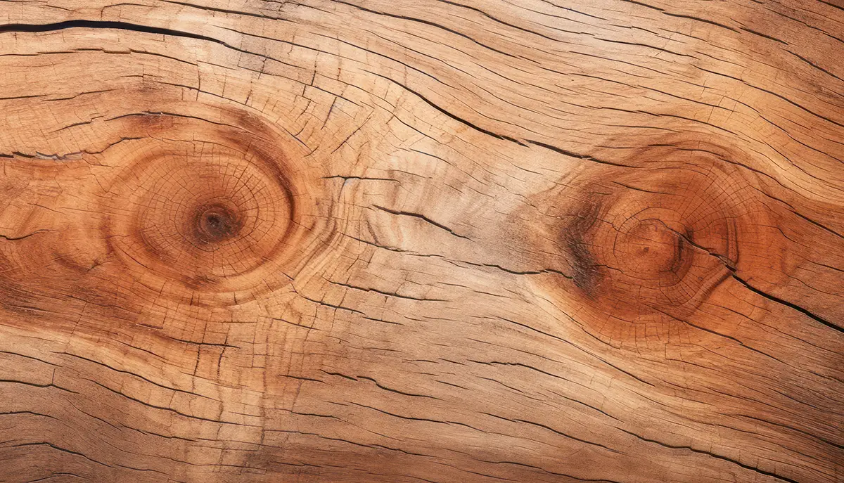 Close-up of a Cross-Sectioned Tree Trunk with Wood Grain