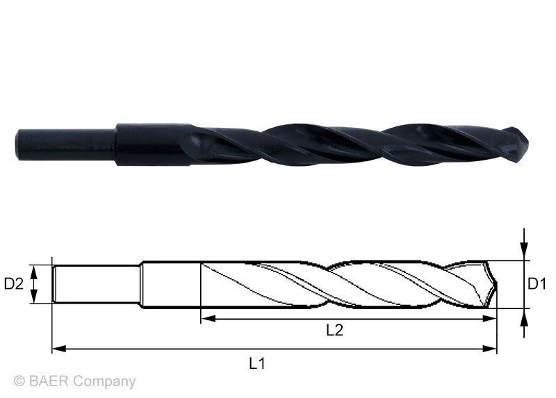 BaerCoil HSS Spiralbohrer mit abgesenktem Schaft 22,50 mm