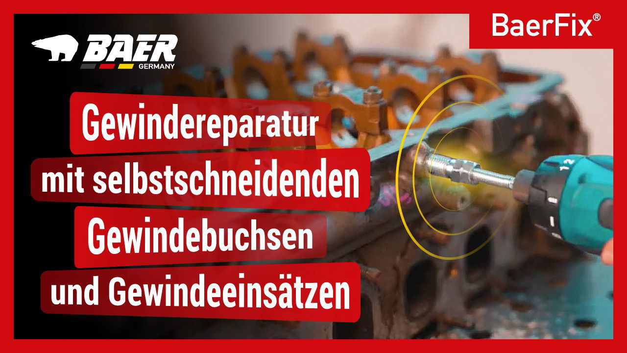 BaerFix Gewindeeinsätze mit Schneidschlitzen M 20 x 2,5 - 27 mm - 5 Stück