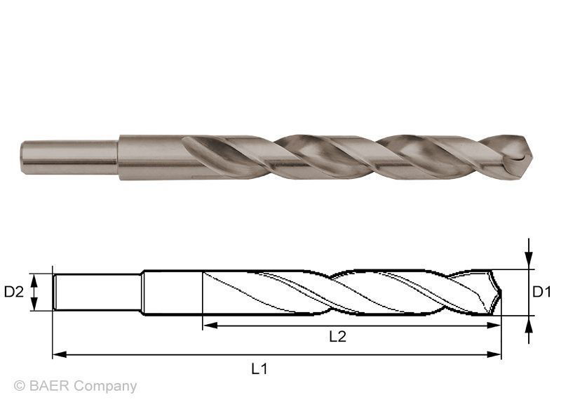 HSSE Extrem-Spiralbohrer (reduzierter Schaft 13mm) 19,50 mm