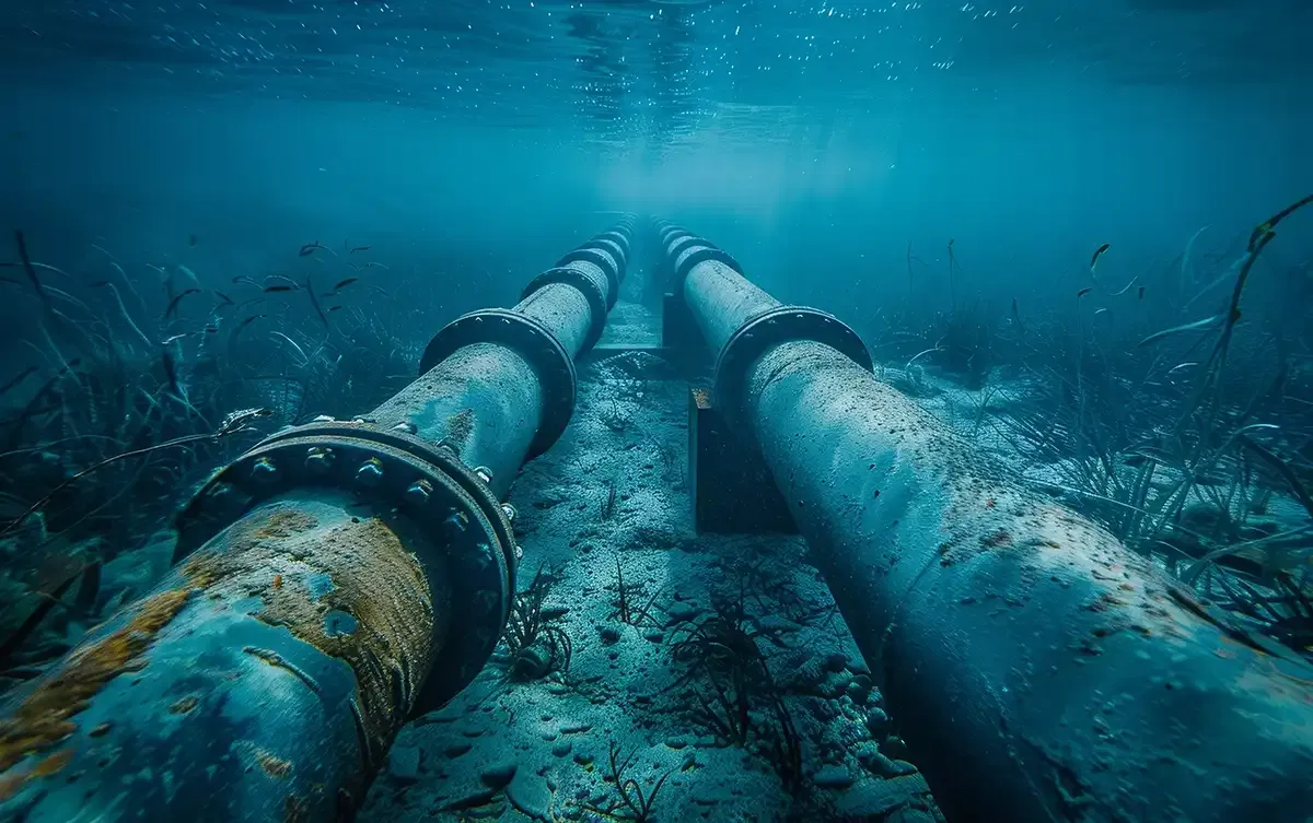 Pipes on the seabed