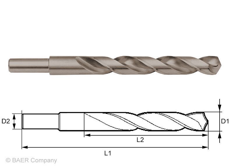 HSSE Extrem-Spiralbohrer (reduzierter Schaft 13mm) 18,00 mm