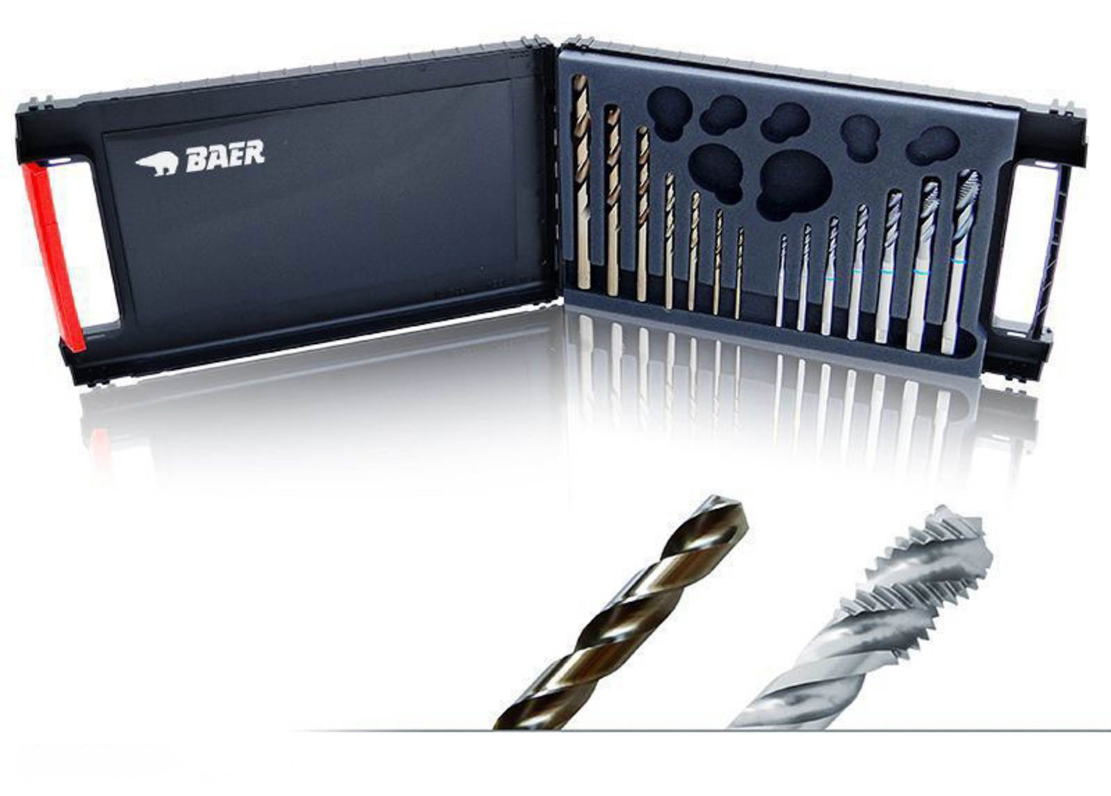 BAER set HSSE ACIER INOXYDABLE : Taraud Trou borgne | Foret pour avant-trou: M 3 - 12