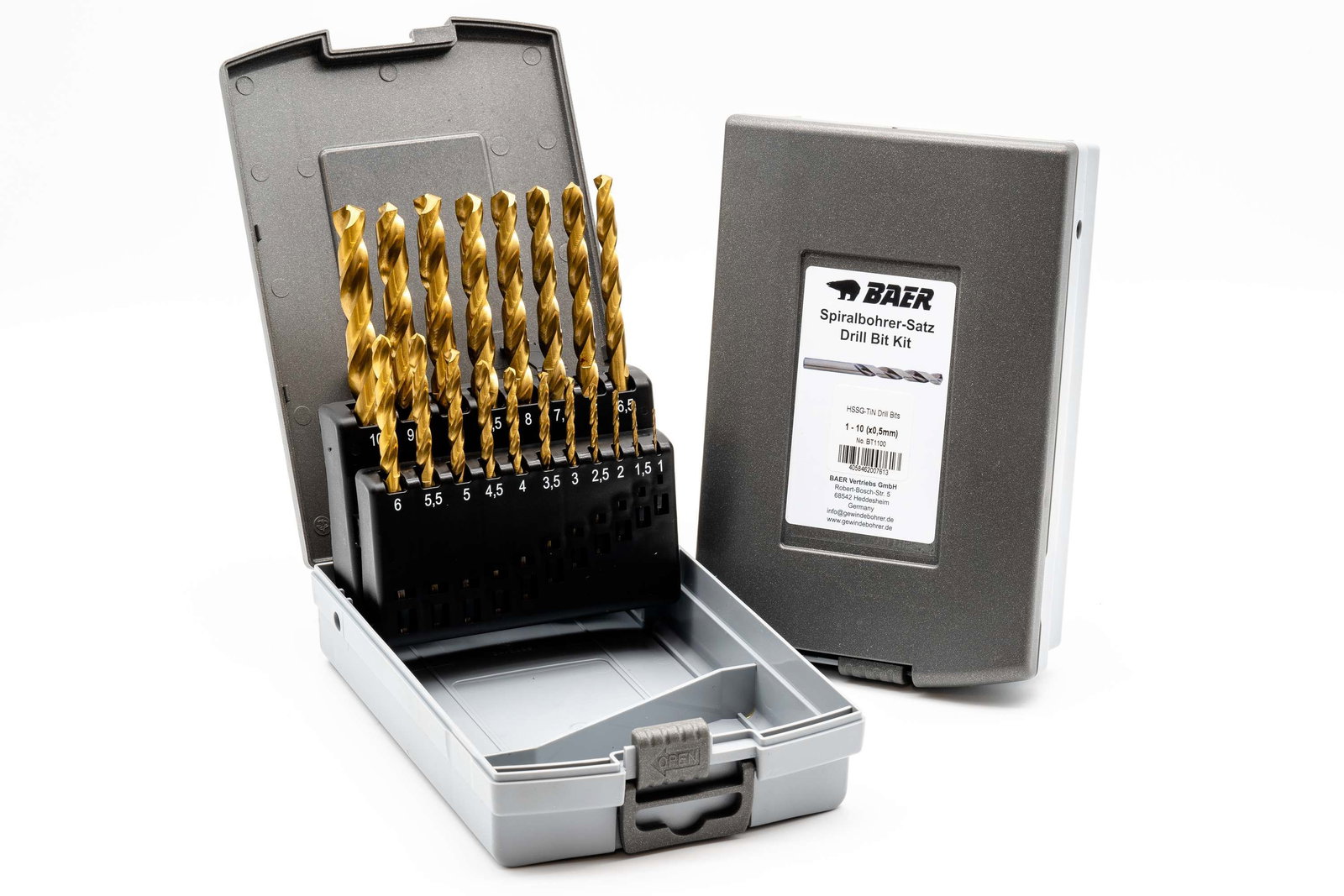 HSSG-TIN Bohrer Satz (0,5mm steigend) 1 - 10 mm