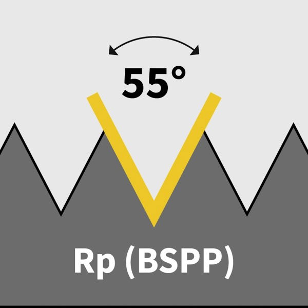 Illustration de  Rp (BSPP) - cylindrique Filetage de tuyau