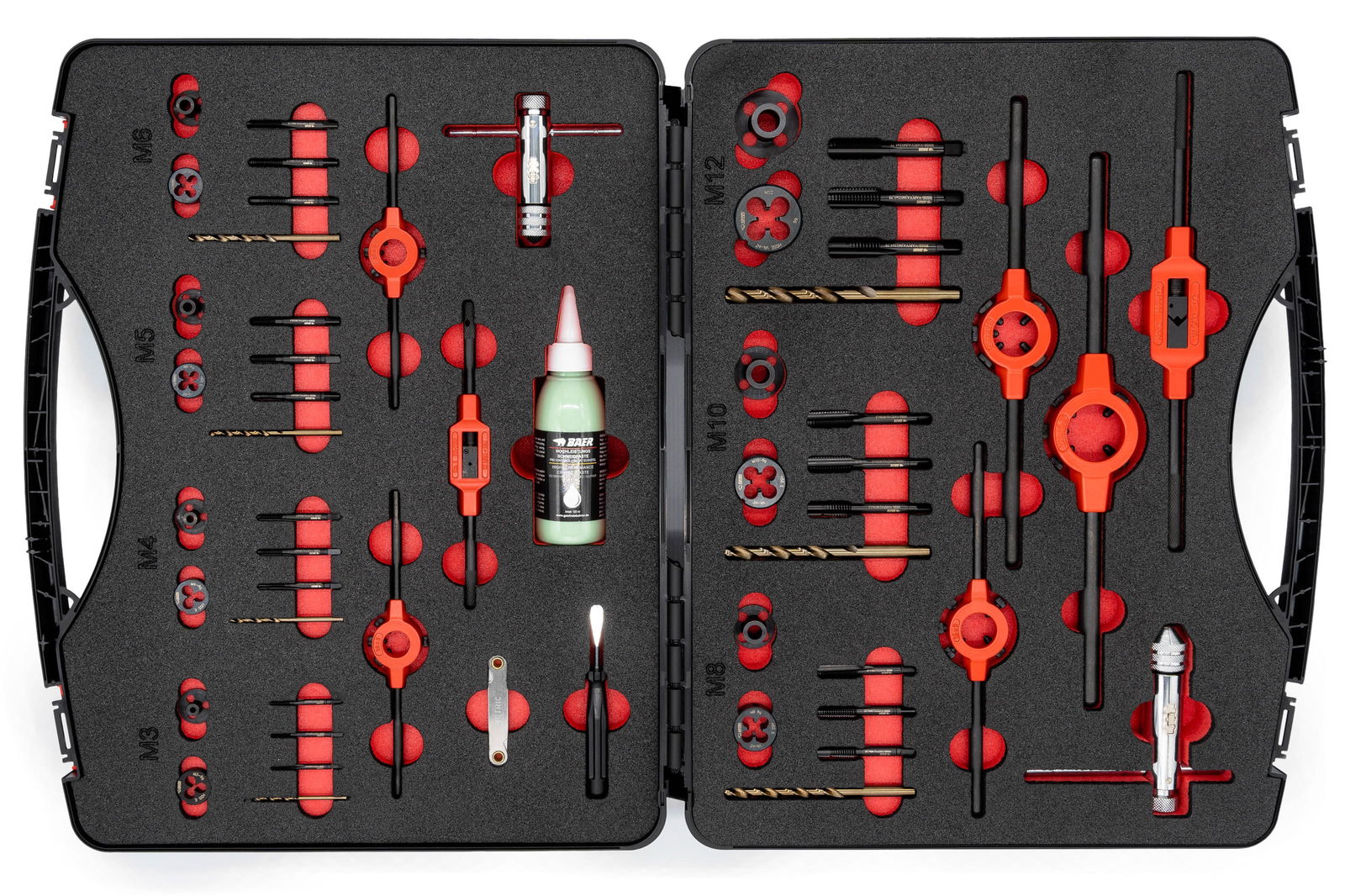 BAER ULTRA SET HSSE VA Handgewindebohrer | Schneideisen | Werkzeuge | Schneidpaste: M 3 - 12