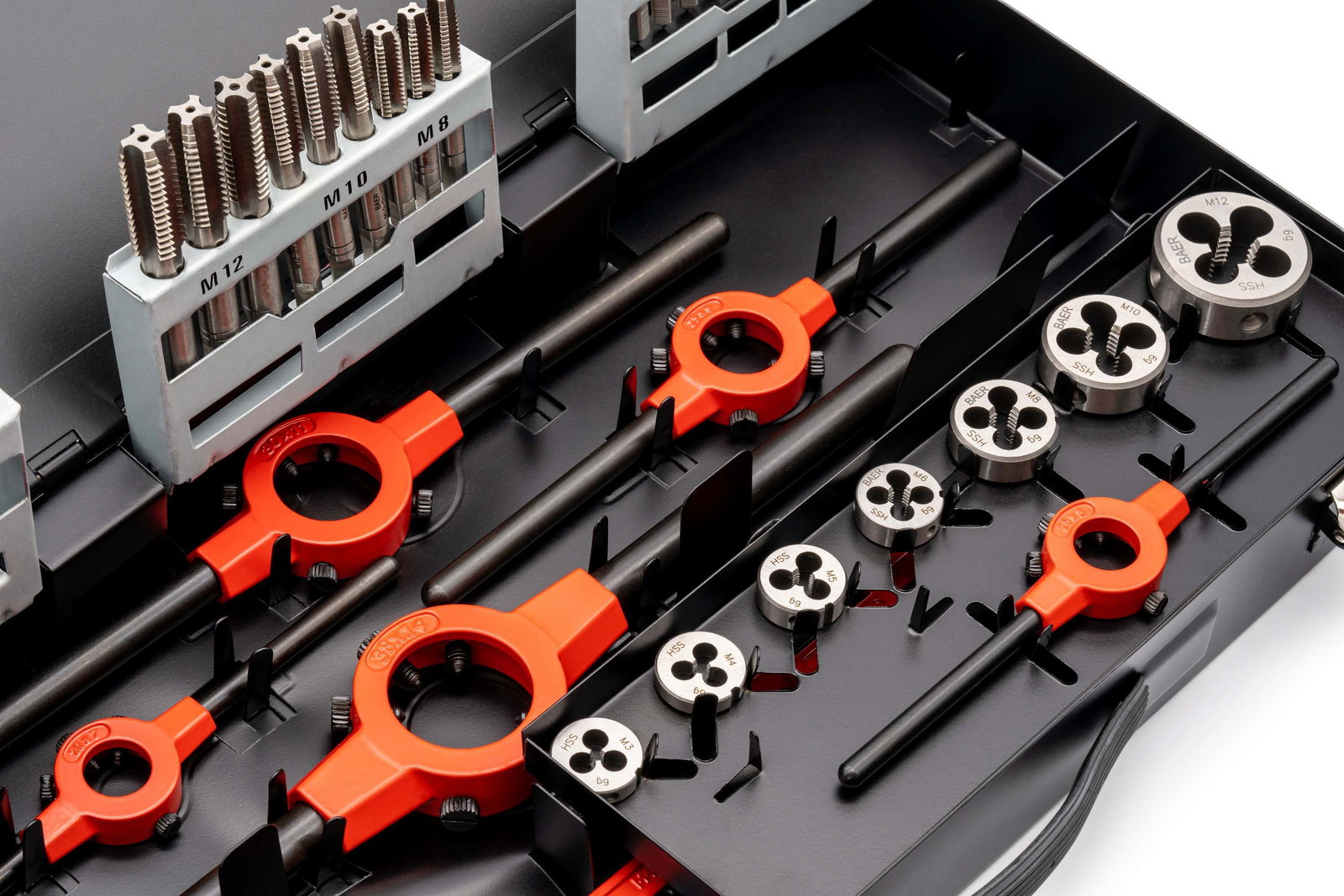 BAER SET HSS LINKS Handgewindebohrer | Schneideisen | Werkzeuge : M 3 - 12