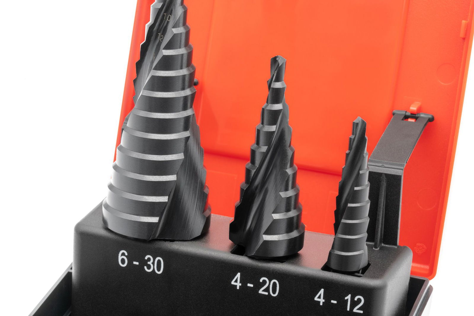 HSS- TiAlN Foret étagé Jeu 4 - 30 mm (4-12) (4-20) (6-30) – Image 3