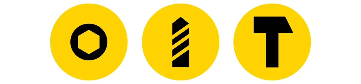 Three drill icons for different drill types
