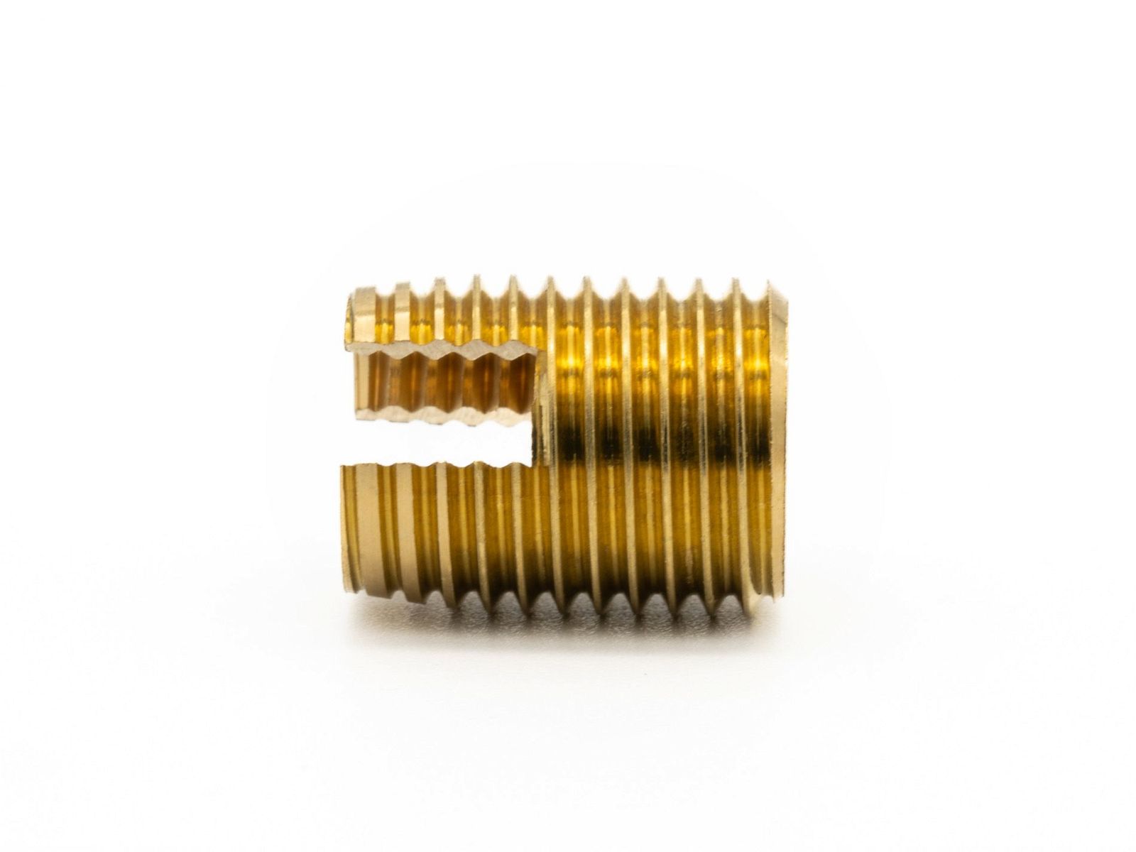 BaerFix Thread Inserts with cutting slots M 5 x 0.8 - 10 mm - brass - 100 pcs.
