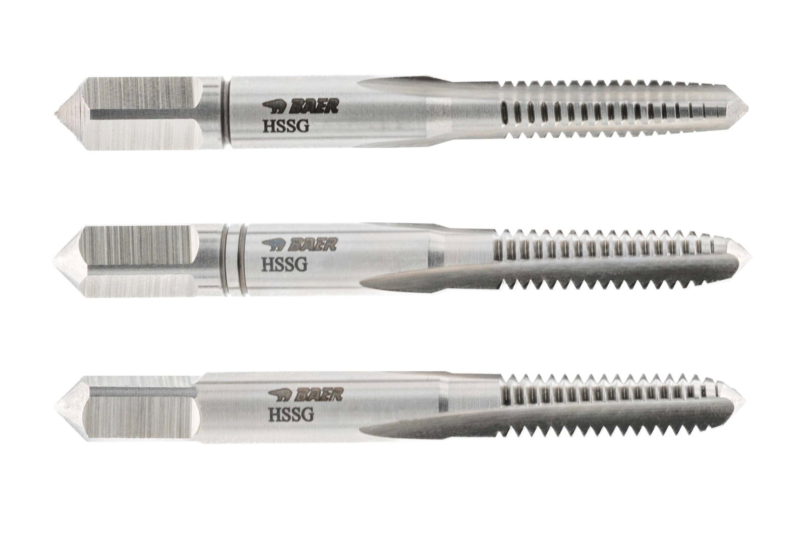 BAER HSSG Tarauds manuels 3 pièces Jeu M 5 x 0,8 - GAUCHE – Image 1