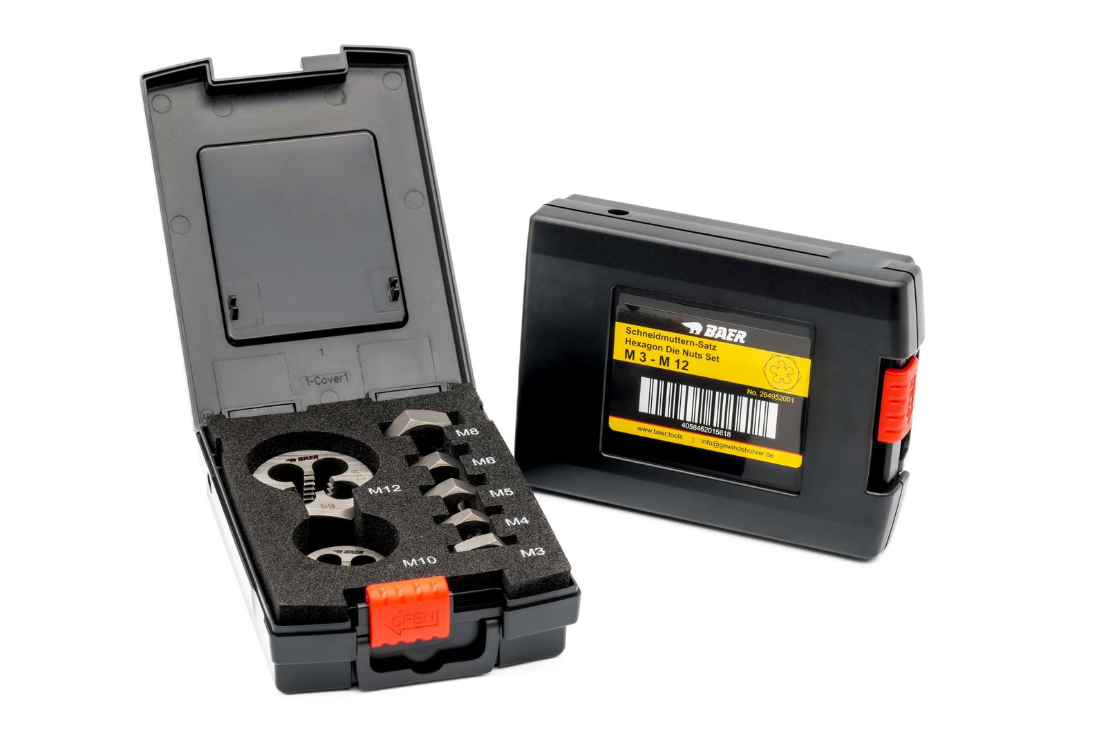 BAER SET HSS: Sechskant-Schneidmuttern: UNC 1/4 - 1/2"