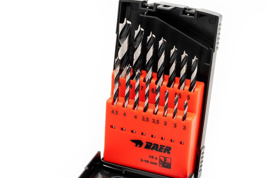 Wood Drill Bit Set (15 pcs.) 3 - 10 mm