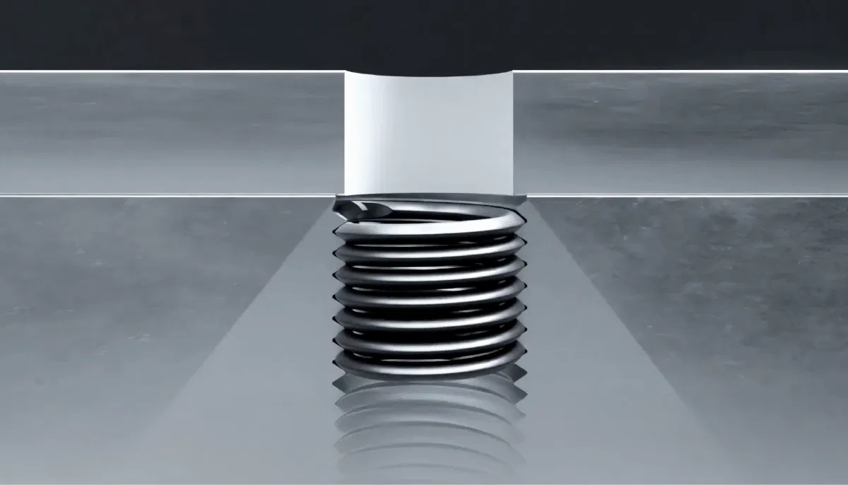 Gewindeeinsatz in Metallbohrung