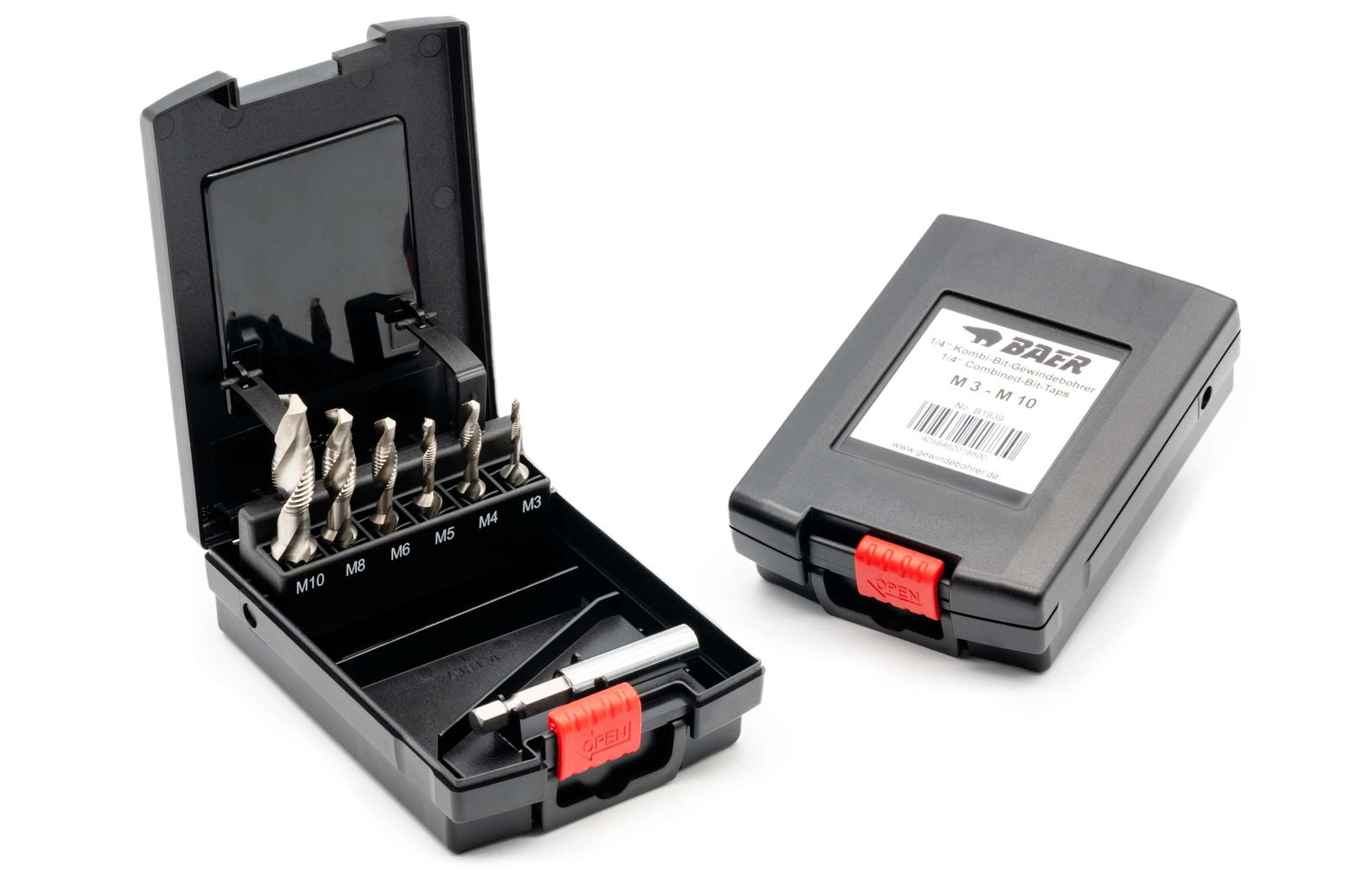 BAER Set HSSG: Maschi combinati per avvitatore elettrico M 3 - 10