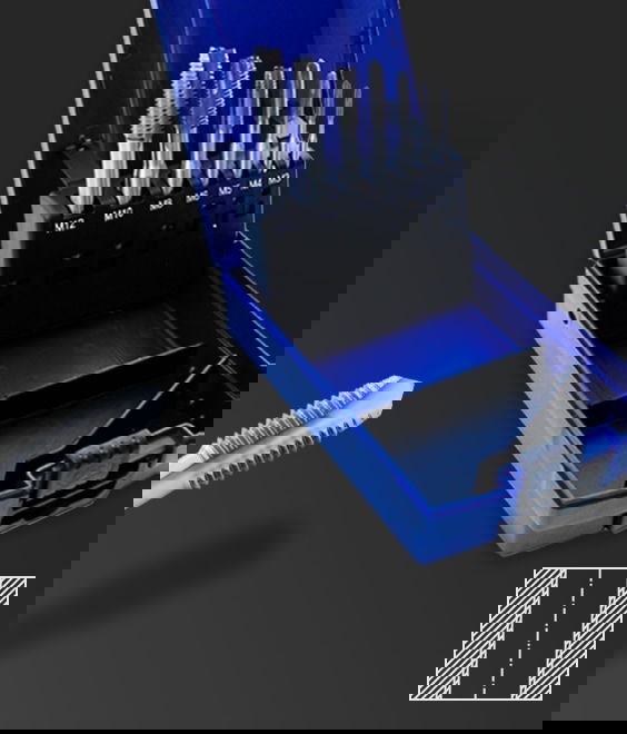 Illustration of M3-M12 Set: HSSG machine taps through hole