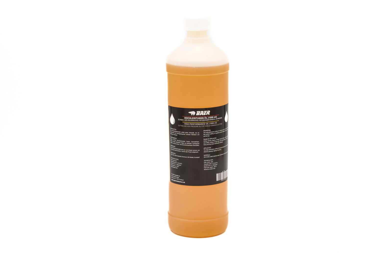 BAER Huile haute performance 1000 ml pour le taraudage & le filetage
