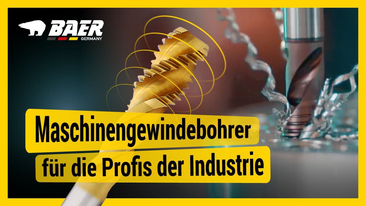 BAER Set HSSE-TIN: Maschinengewindebohrer Durchgangsloch | Kernlochbohrer: M 3 - 12