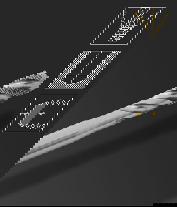Illustration of Form E short chamfer - blind hole