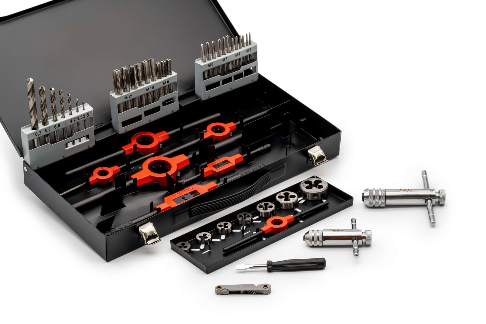 BAER SET HSS LINKS Handgewindebohrer | Schneideisen | Werkzeuge : M 3 - 12