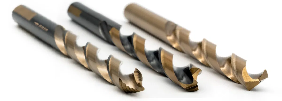 Verschiedene Spiralbohrer mit unterschiedlichen Spitzenformen