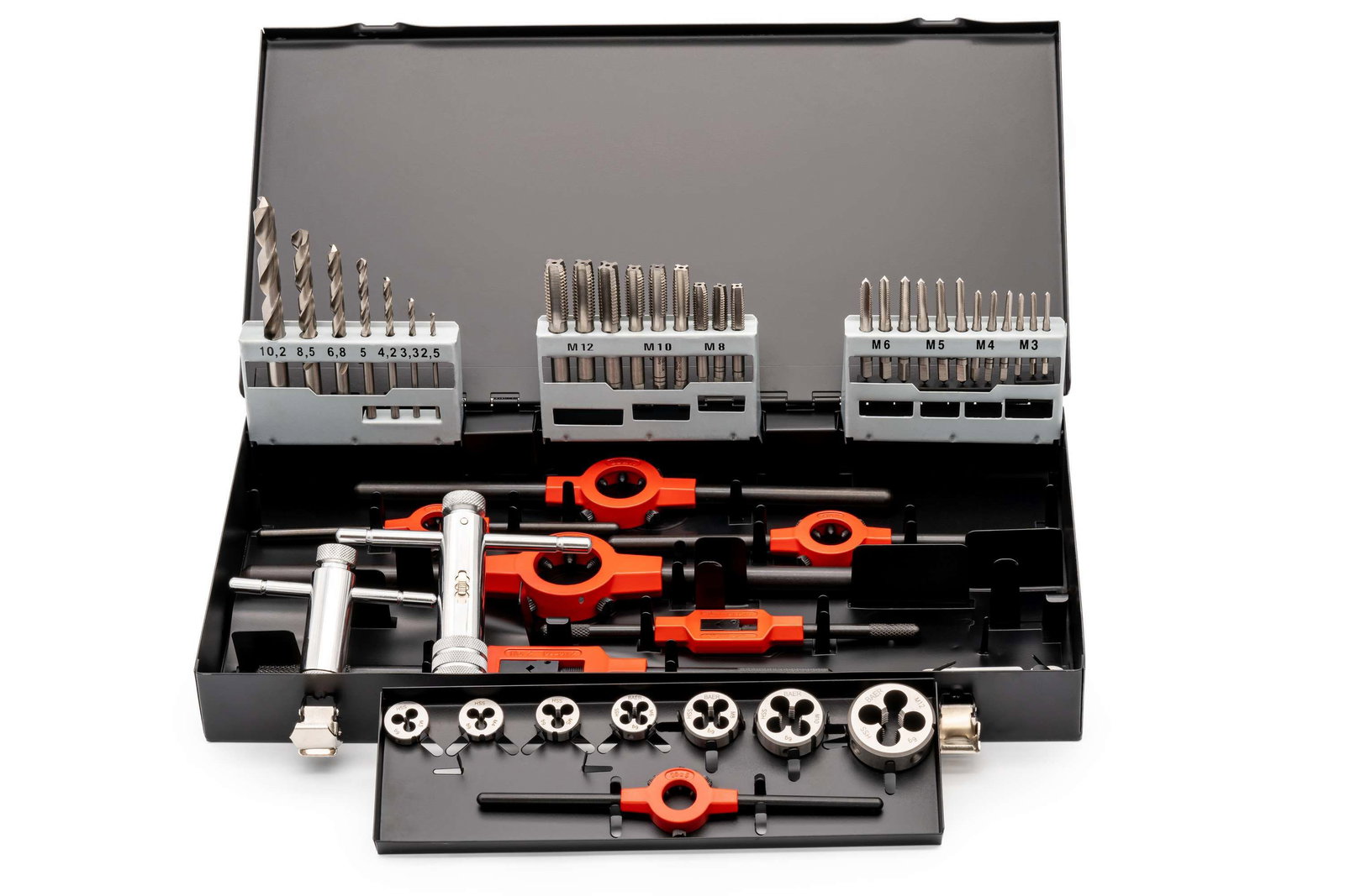BAER SET HSS LINKS Handgewindebohrer | Schneideisen | Werkzeuge : M 3 - 12