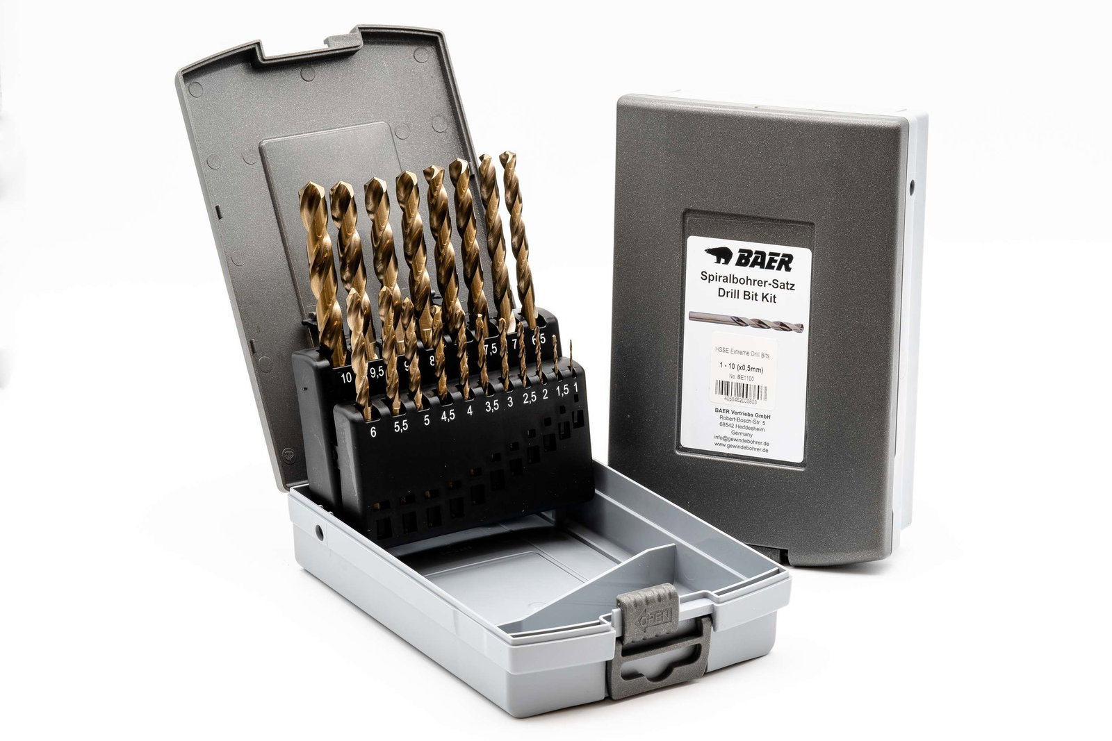 HSSE Extrem-Bohrer Satz (0,5mm steigend) 1 - 10 mm