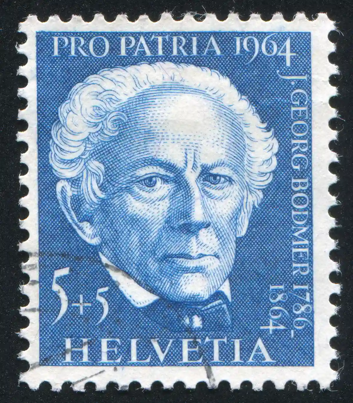 Briefmarke mit Georg Bodmer Briefmarke mit Georg Bodmer