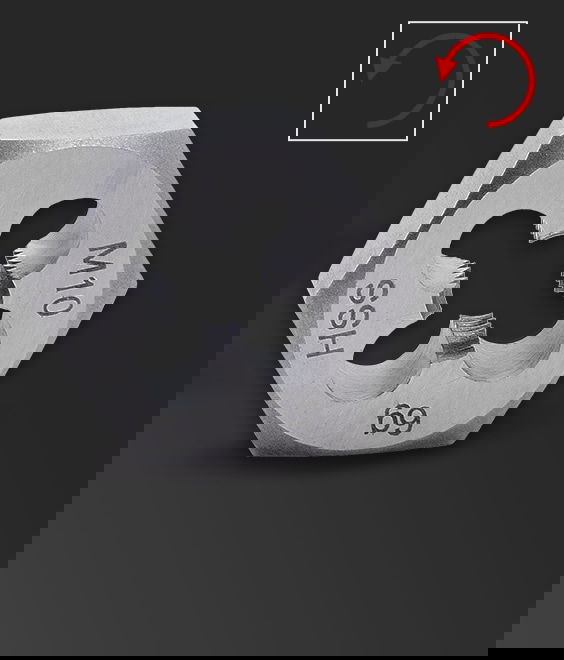 Illustrazione di per filettatura sinistra