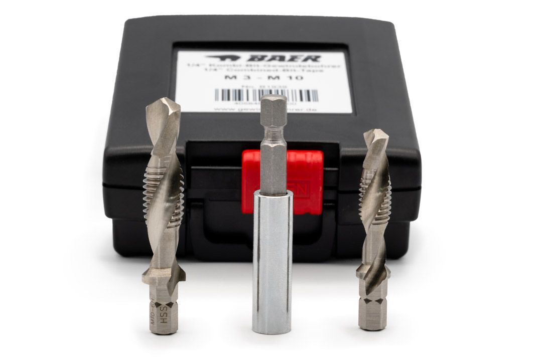 BAER Set HSSG: Bit-Combined Machine Taps for electric screw driver M 3 - 10
