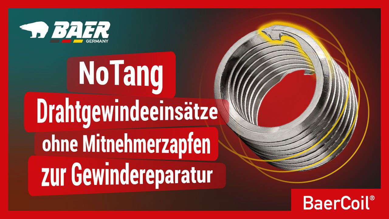  BaerCoil NoTang Inserts filetés M 10 x 1,5 - 1,5 D (15 mm) - 100 pièces