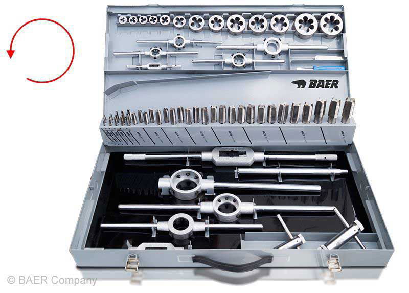 BAER SET HSS GAUCHE Tarauds manuels | Filières | Outils : M 3 - 24 BAER SET HSS GAUCHE Tarauds manuels | Filières | Outils : M 3 - 24
