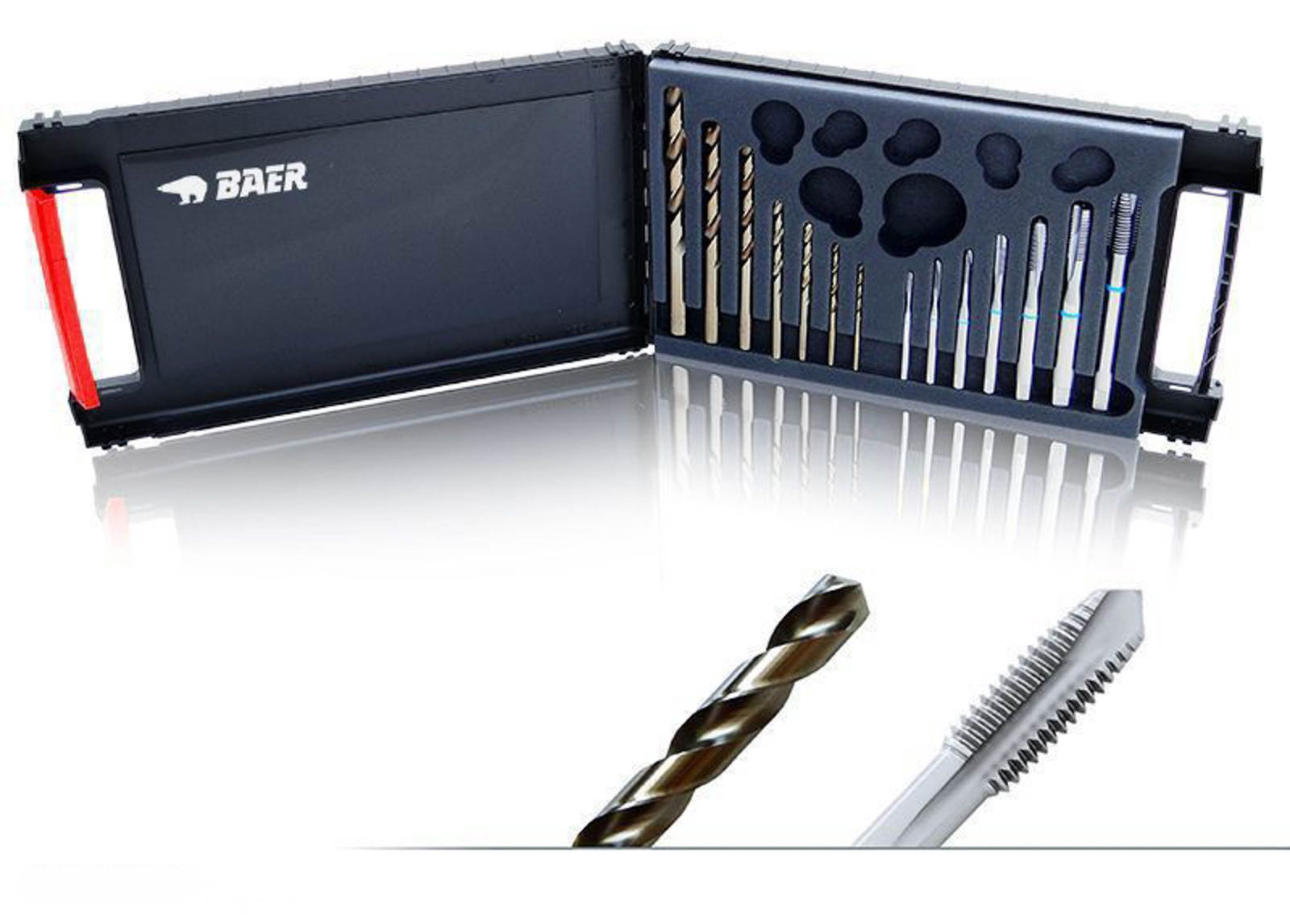 BAER Set HSSE Stainless Steel: Machine Taps through holes | drill bits: M 3 - 12
