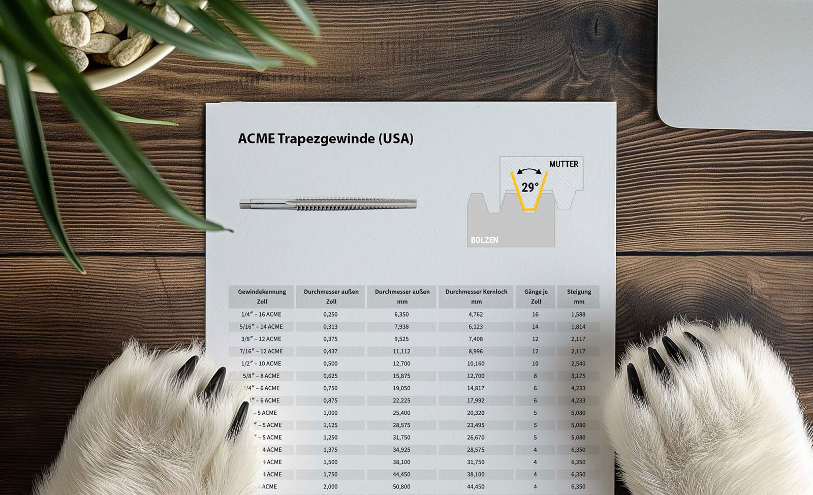 The ACME thread: American trapezoidal thread The ACME thread: American trapezoidal thread
