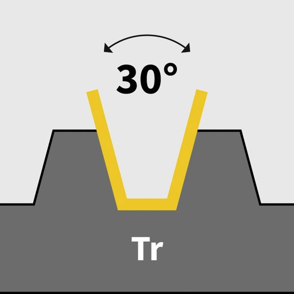 Illustration de  Tr - Filetage trapézoïdal