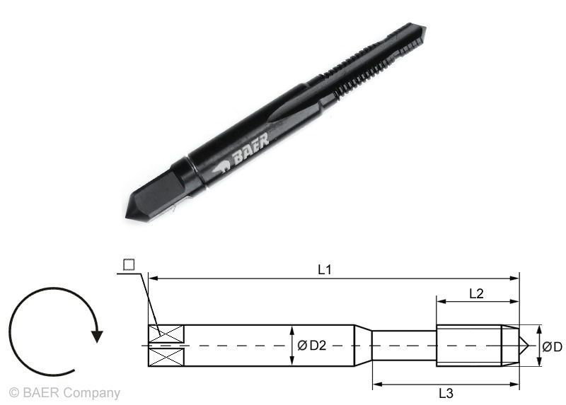 BAER HSSE VAP Tarauds manuels Ébaucheuse M 3 x 0,5